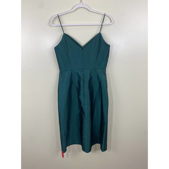 Alfred Sung D777 MIDI Cocktail Dress In Hunter Green Size 10 Bridesmaid NWT - Picture 4 of 5